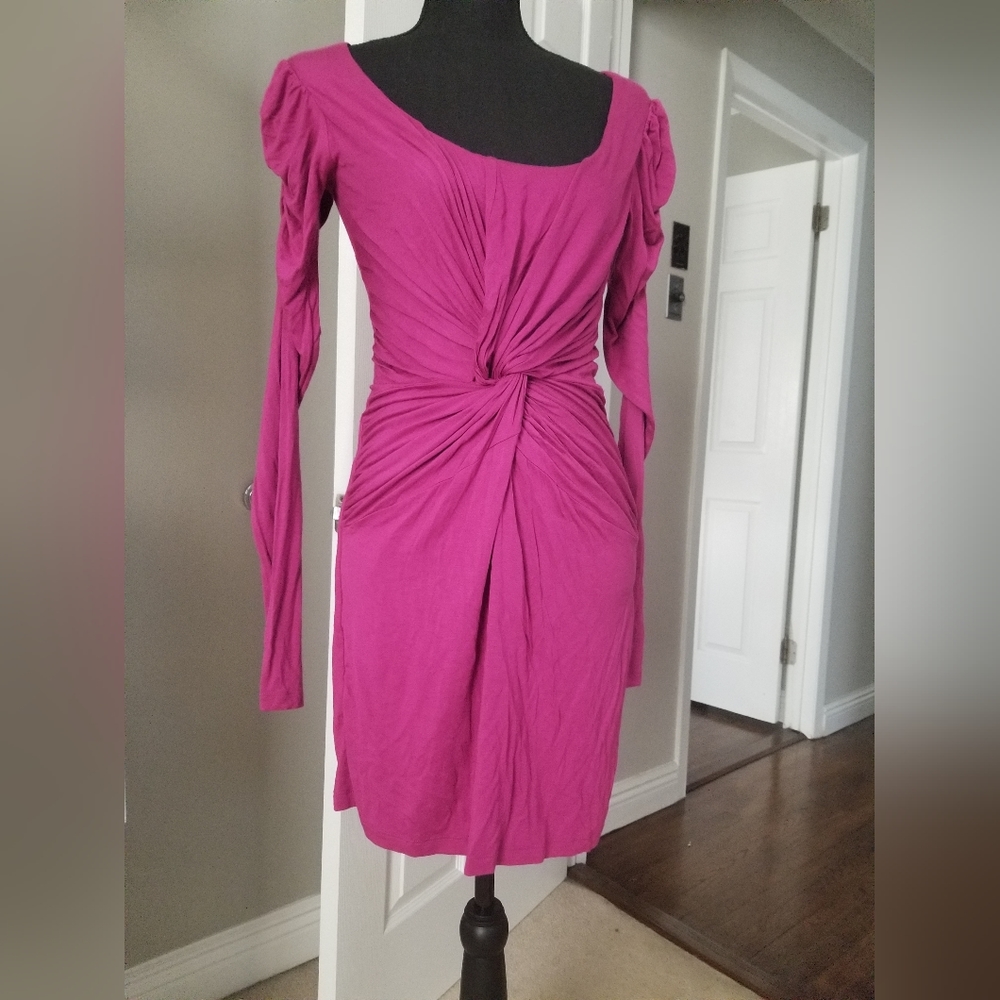 Front detailed long sleeve dress
